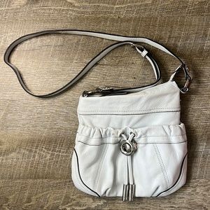 B .Makowsky White Leather Purse